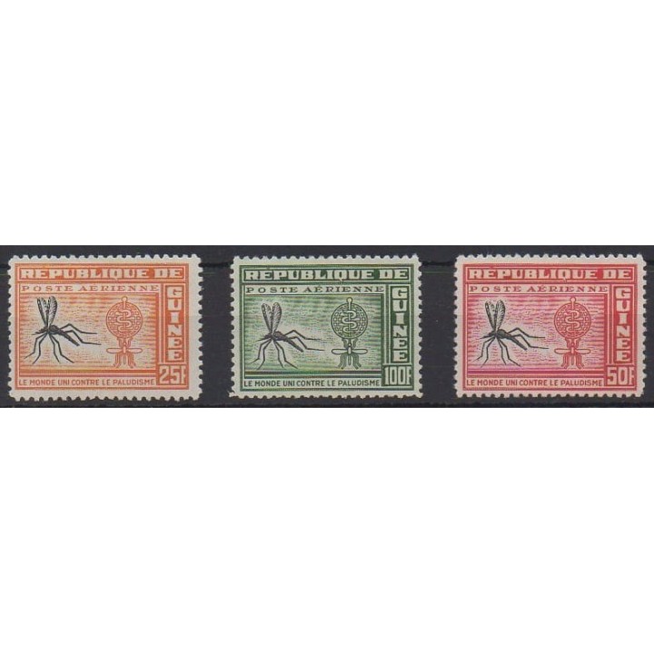 Acheter ces timbres de Guinée de l'année 1962 (No PA16/PA18). - Neuf avec charnière