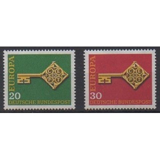 Acheter cette série de timbres de l'Allemagne occidentale (RFA) de l'année 1968 (No 423/424).