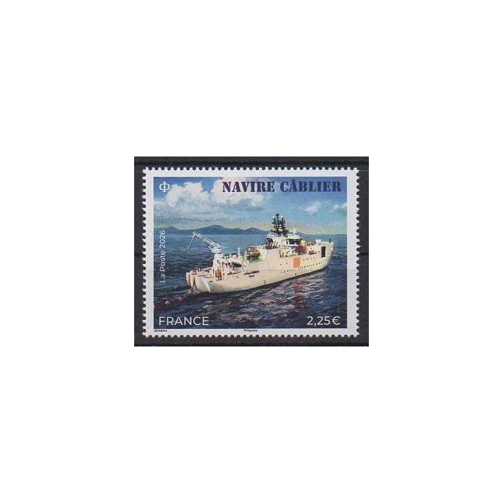 Buy this stamp of France of the year 2026 (Navire câblier).