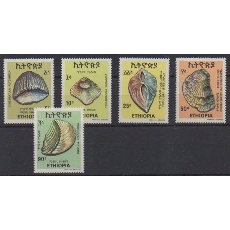 Éthiopie - 1977 - No 849/853 - Vie marine - Neufs avec charnière