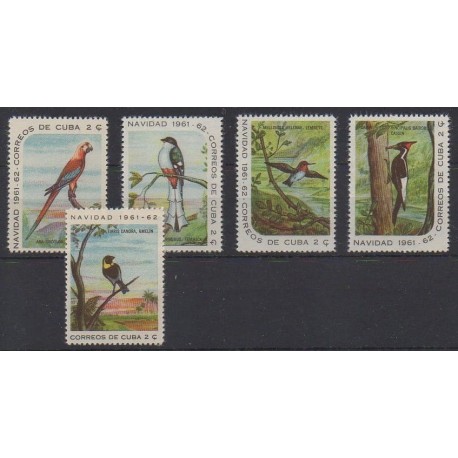Cub. - 1961 - No 573/577 - Oiseaux - Noël