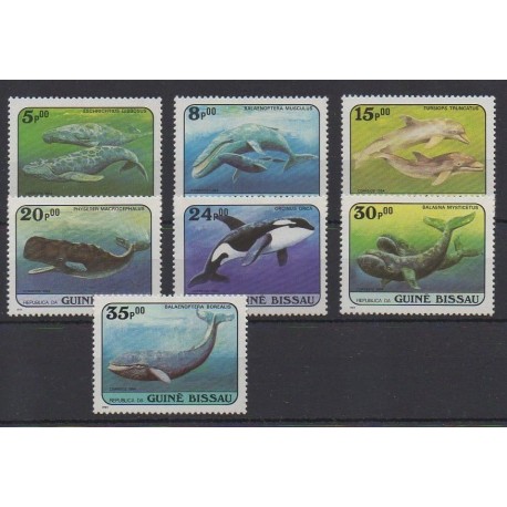 Guinée-Bissau - 1984 - No 307/313 - Vie marine - Mammifères