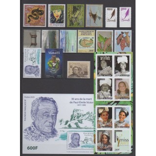 Acheter les timbres et le bloc-feuillet de Polynésie  de l'année 2025 (15 timbres - 1 carnet - 1 bloc-feuillet).