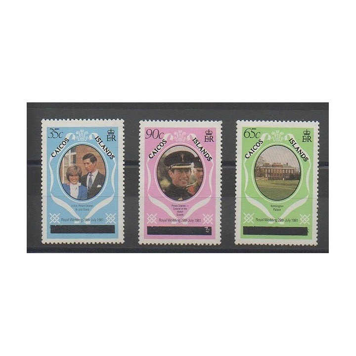 Timbres - Caiques (Iles) - 1981 - No 8(B)/10(B) - Royauté