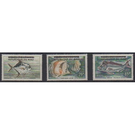 Mali - 1961 - Nb 10/12 - Sea life - Mint hinged