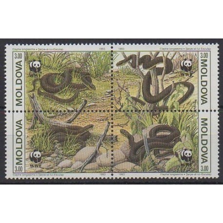 Moldavie - 1993 - No 44/47 - Reptiles - Espèces menacées - WWF