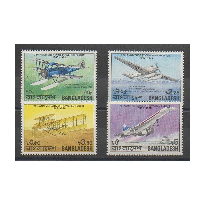 Stamps - Bangladesh - 1978 - Nb 121/124 - Planes
