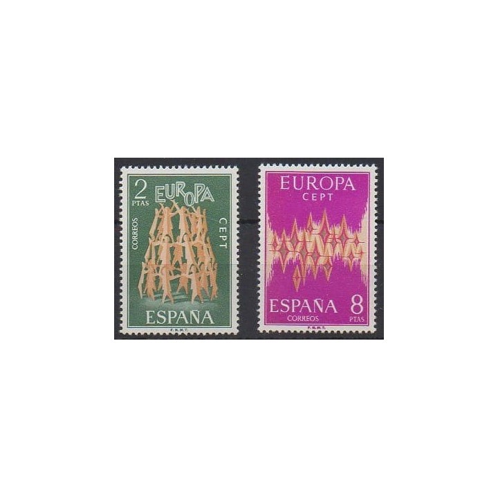 Acheter cette série de timbres d'Espagne de l'année 1972 (No 1744/1745).
