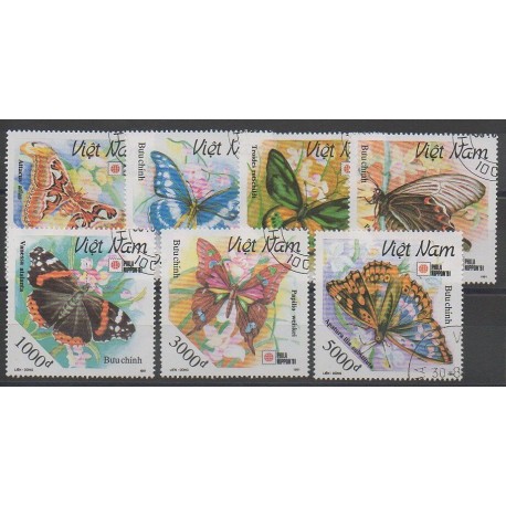 Vietnam - 1991 - No 1250/1256 - Papillons - oblitéré