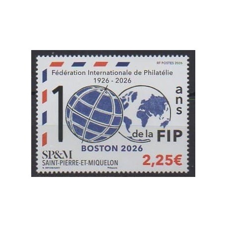 Saint-Pierre et Miquelon - 2026 - 100 ans de la FIP - Philatélie