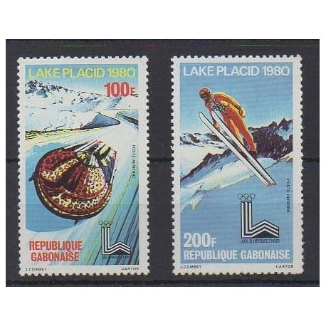 Gabon - 1980 - No PA226/PA227 - Jeux olympiques d'hiver