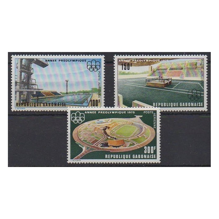 Acheter ces timbres du Gabon de l'année 1975 (No PA166/PA168).