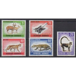 Gabon - 1970 - Nb 261/265 - Mamals - Mint hinged