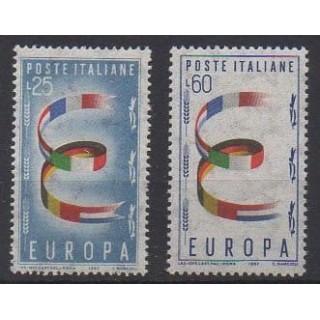 Acheter cette série de timbres d'Italie de l'année 1957 (No 744/745).