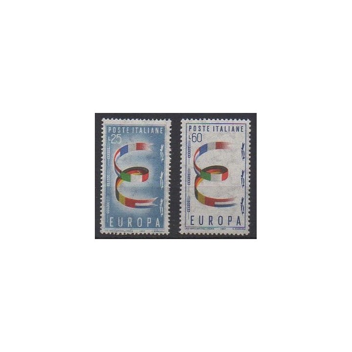 Buy this set of stamps of Italy of the year 1957 (Nb 744/745).