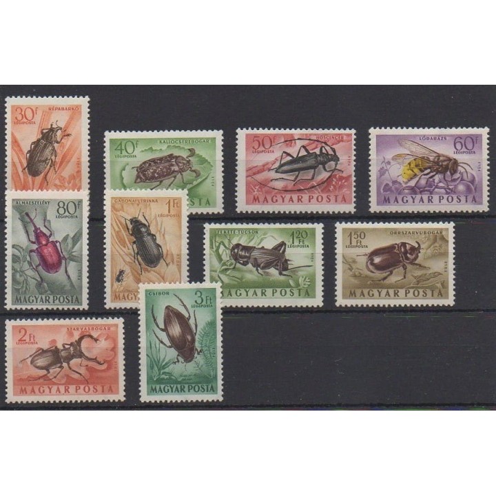 Acheter ces timbres de Hongrie de l'année 1954 (No PA160/PA169).