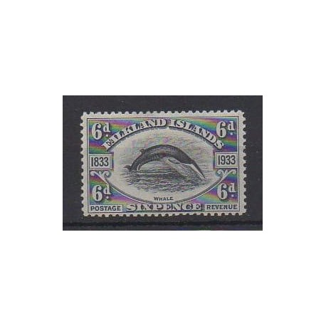Falkland - 1933 - Nb 65 - Mamals - Sea life - Mint hinged