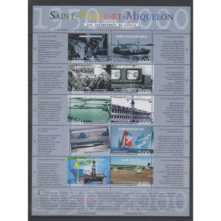 Stamps - Saint-Pierre and Miquelon - Blocks and sheets - 2000 - Nb BF 9 - Various Historics Themes