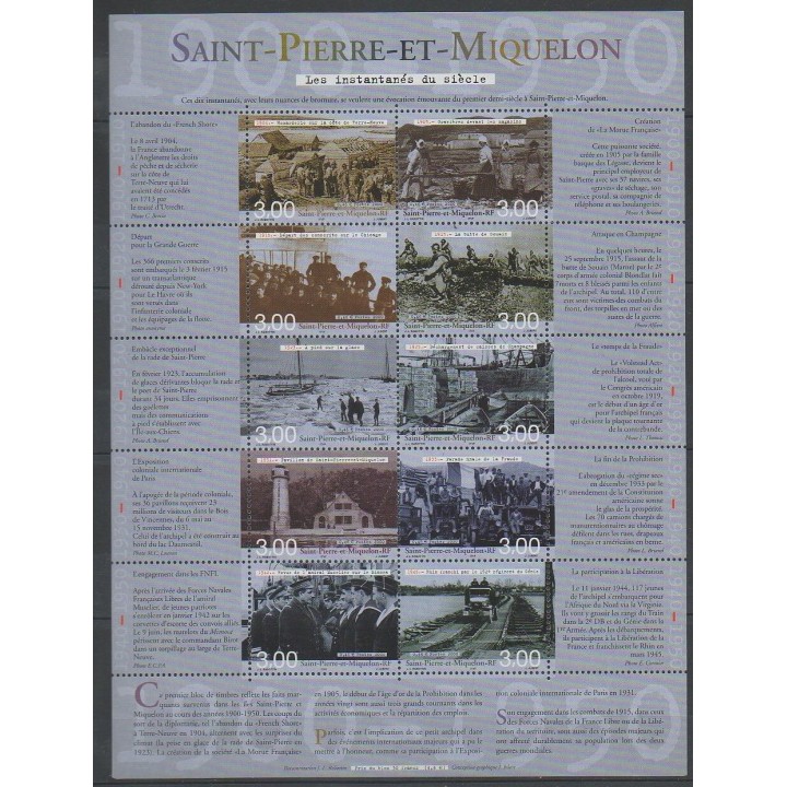 Stamps - Saint-Pierre and Miquelon - Blocks and sheets - 2000 - Nb BF 8 - Various Historics Themes