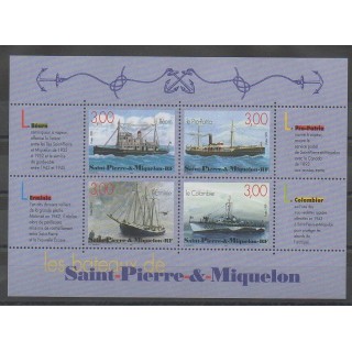 Stamps - Saint-Pierre and Miquelon - Blocks and sheets - 1989 - Nb BF 7 - Boats