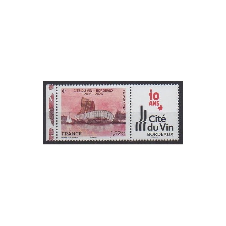 Buy this stamp of France of the year 2026 (La cité du vin).