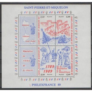 Stamps - Saint-Pierre and Miquelon - Blocks and sheets - 1989 - Nb BF 3 - French Revolution
