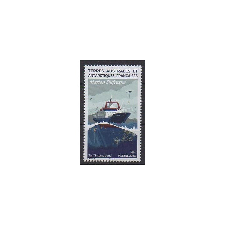 Buy this stamp of FSAL of the year 2026 (Marion Dufresne).