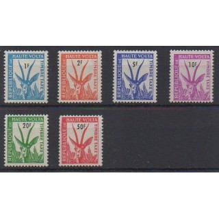 Acheter cette série de timbres de Haute-Volta de l'année 1962 (No T21/T26). - Neuf avec charnière