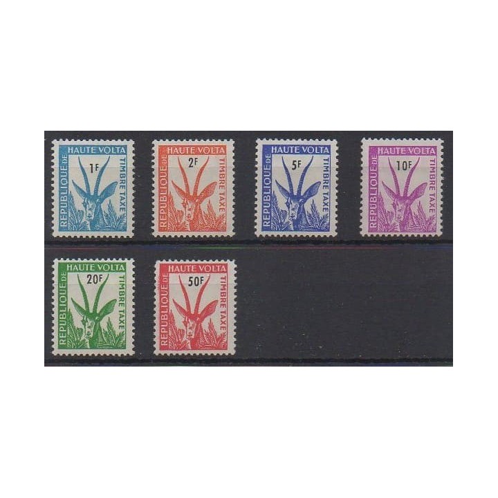 Buy this set of stamps of Upper Volta of the year 1962 (Nb T21/T26). - Mint hinged
