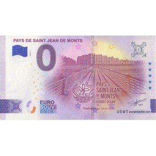 Billet souvenir touristique - 2026-1 - Pays de Saint Jean de Monts - (Vendée)