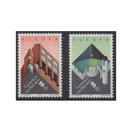 Liechtenstein - 1987 - No 859/860 - Architecture - Europa