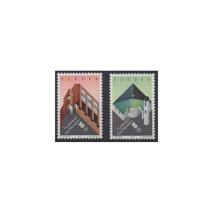 Buy this set of stamps of Liechtenstein of the year 1987 (Nb 859/860).