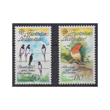 Lienchtentein - 1986 - Nb 834/835 - Birds - Environment - Europa