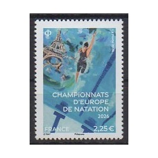 Acheter ce timbre de France de l'année 2026 (Chanpionnats d'Europe de natation).