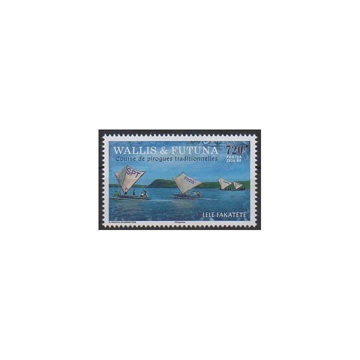 Acheter ce timbre de Wallis et Futuna de l'année 2026 (Course de pirogues traditionnelles).