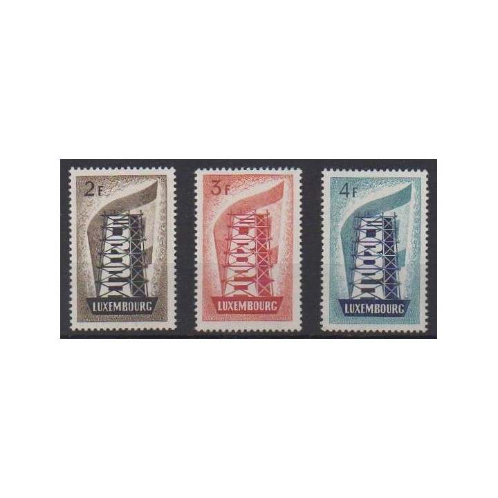 Acheter cette série de timbres du Luxembourg de l'année 1956 (No 514/516 sans gomme).