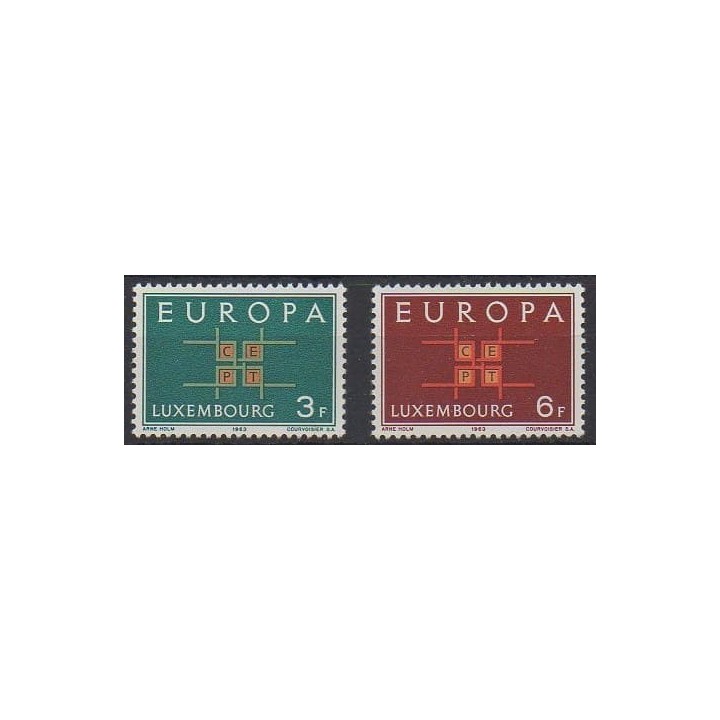 Acheter cette série de timbres du Luxembourg de l'année 1963 (No 634/635).