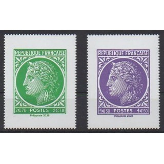 Buy this set of stamps of France of the year 2025 (Nb 5865/5866).