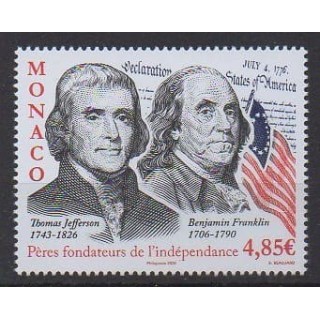Acheter ce timbre de Monaco de l'année 2026 (Thomas Jefferson - Benjamin Franklin).
