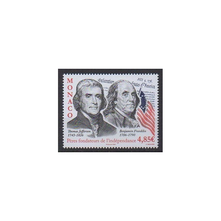 Acheter ce timbre de Monaco de l'année 2026 (Thomas Jefferson - Benjamin Franklin).