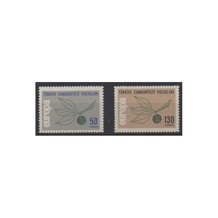 Acheter cette série de timbres de Turquie de l'année 1965 (No 1741/1742).