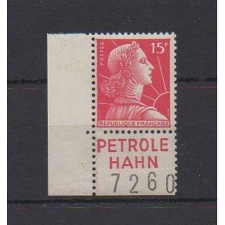 Buy this stamp of France of the year 1955 (Nb 1011a avec BP Petrole Hahn).