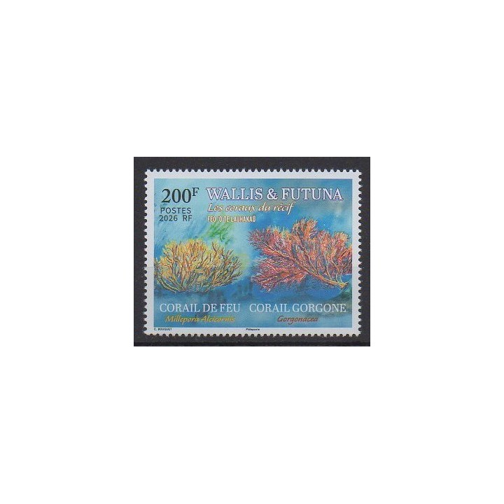 Buy this stamp of Wallis et Futuna of the year 2026 (Les coraux du récif).