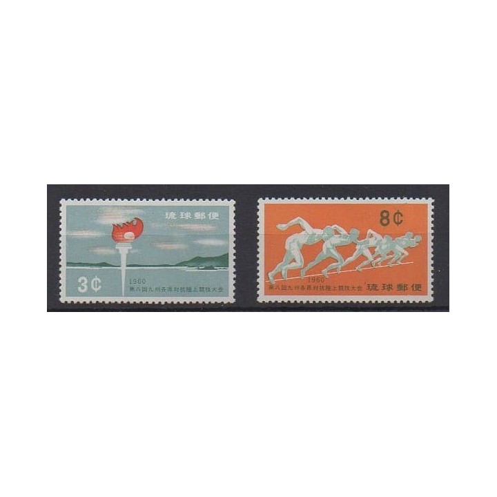 Acheter cette série de timbres de Ryu-Kyu de l'année 1960 (No 78/79).