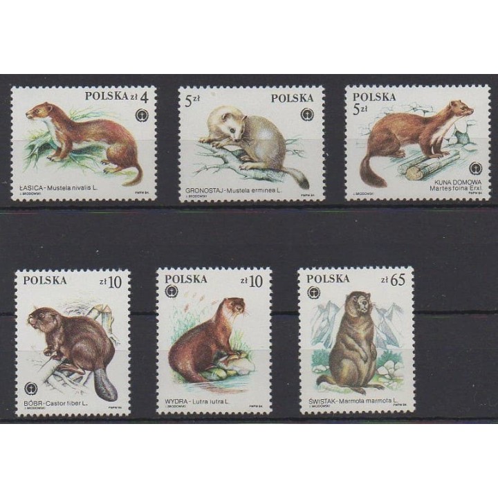 Acheter cette série de timbres de Pologne de l'année 1984 (No 2758/2763).