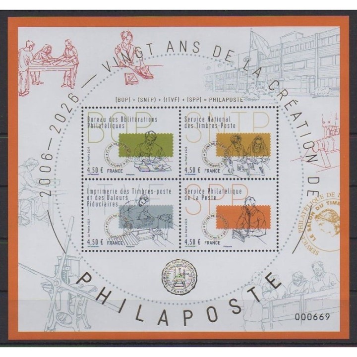 Acheter ce timbre de France de l'année 2026 (20 ans de la création de Philaposte).