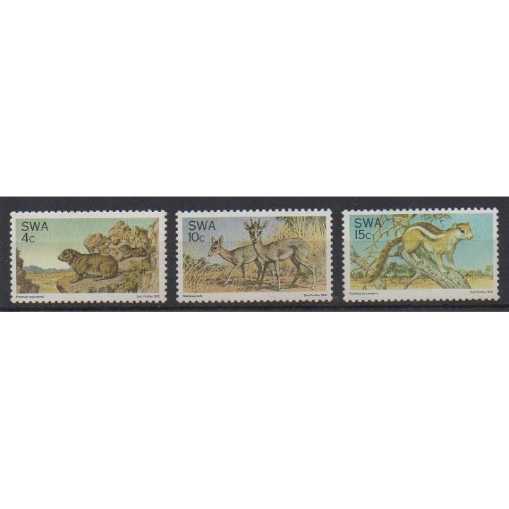 Buy this set of stamps of South-West Africa of the year 1976 (Nb 365/367).