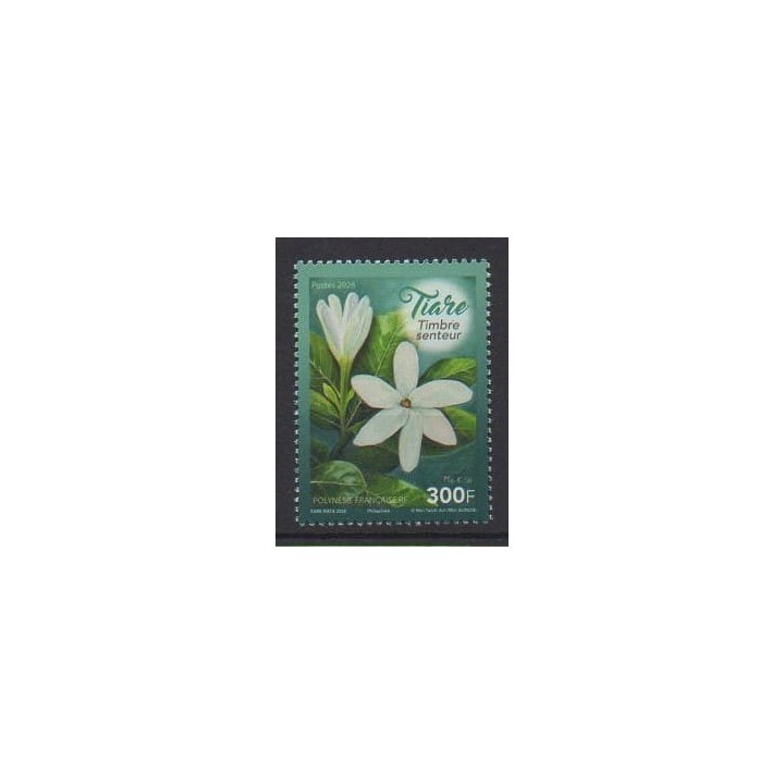 Buy this stamp of Polynesia of the year 2026 (Tiare - Timbre senteur).
