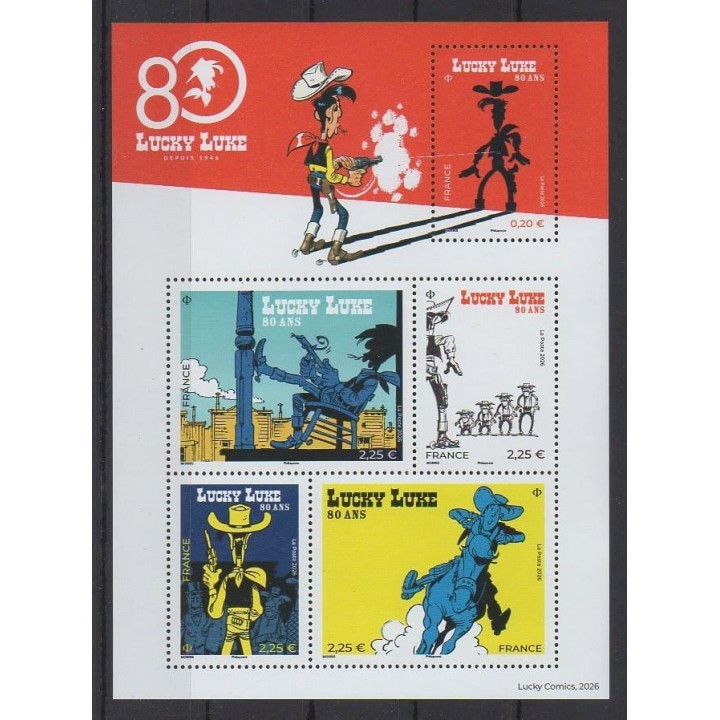 Acheter ce timbre de France de l'année 2026 (Lucky Luke).