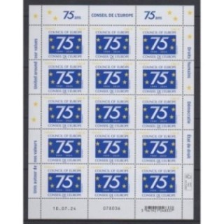 Acheter ce feuillet de France de l'année 2024 (No FS8 - 75 ans du conseil de l'Europe).